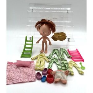 Vintage Strawberry Shortcake Huckleberry Doll + Clothing Accessories Lot
